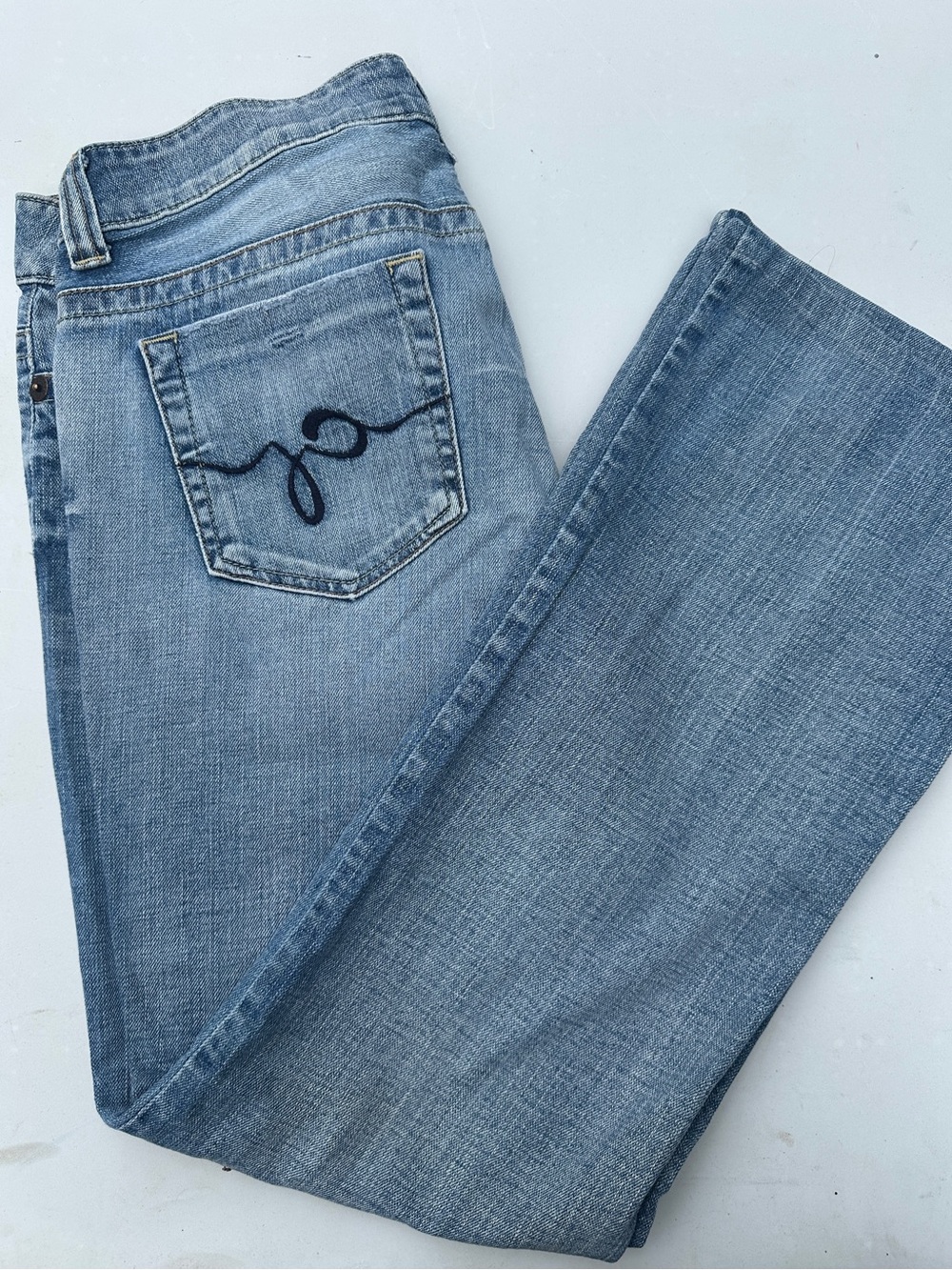 Y2K Guess Light Blue Wide Leg Jeans with Embroidered Back Pocket